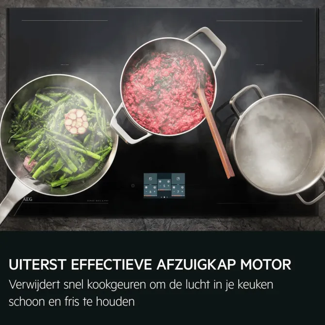8000 AuroraTech Eilandafzuigkap met Hob2Hood 90 cm Zwart