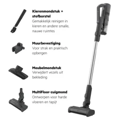 5000 Cordless cleaner Steelstofzuiger tot 60 min gebruiksduur