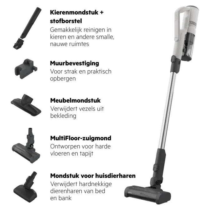 5000 Cordless cleaner Steelstofzuiger tot 60 min gebruiksduur