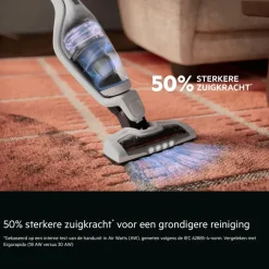 Ergorapido Plus Steelstofzuiger tot 60 min gebruiksduur
