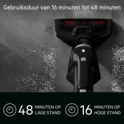Ergorapido Plus Steelstofzuiger tot 60 min gebruiksduur