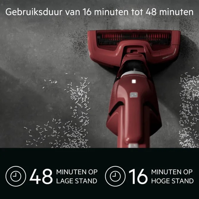 Ergorapido Plus Steelstofzuiger tot 60 min gebruiksduur