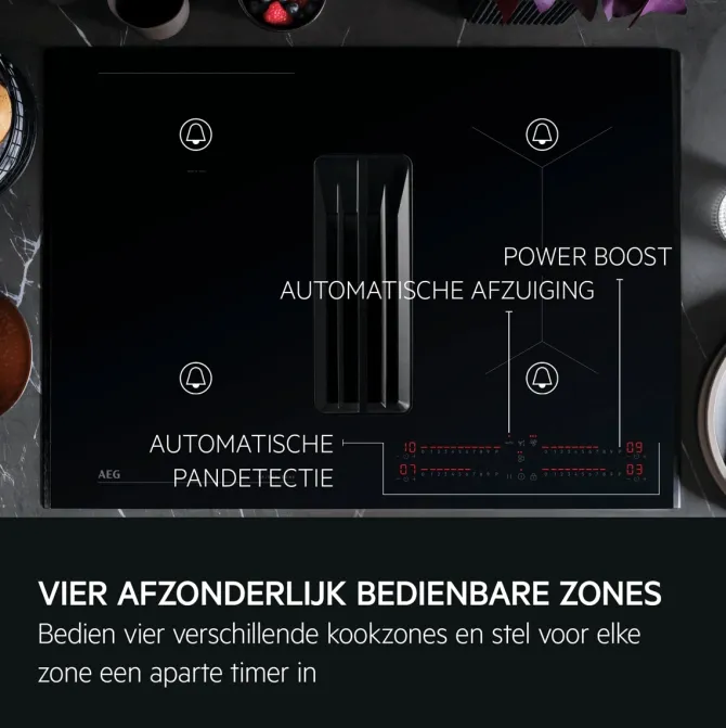 Kookplaat met afzuiging - 6000 ComboHob met brugfunctie SaphirMatt® 70 cm