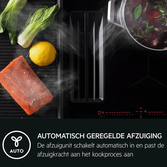 Kookplaat met afzuiging - 6000 ComboHob met brugfunctie SaphirMatt® 70 cm