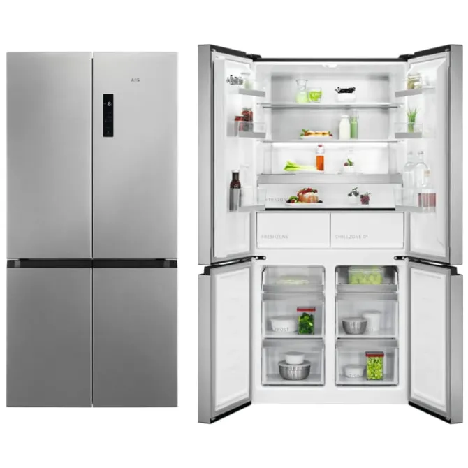9000 MultiSwitch Koel/vrieskast Vrijstaand 190 cm Grey+Stainless Steel Look