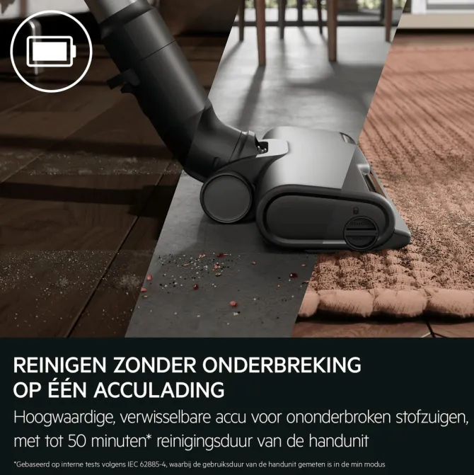 6000 Steelstofzuiger tot 50 min gebruiksduur
