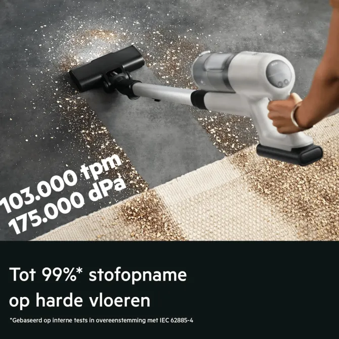 6000 Steelstofzuiger tot 50 min gebruiksduur