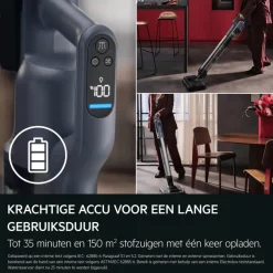 8000 Steelstofzuiger tot 80 min gebruiksduur